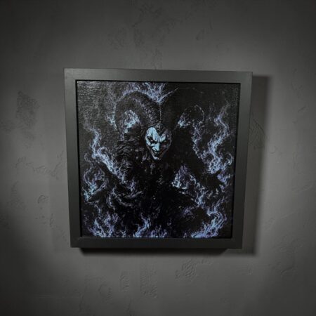 12x12 “Hellfire Jester” Glow‑in‑the‑Dark Painting