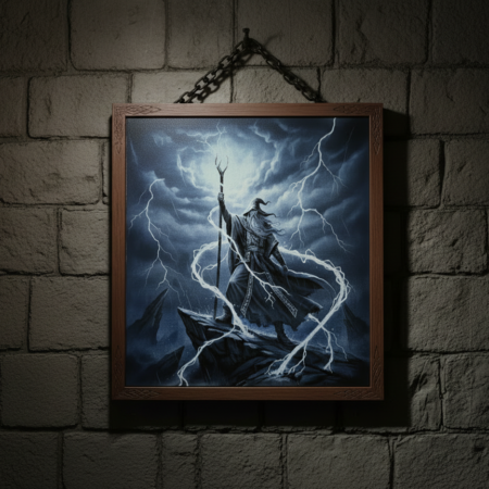 12x12 Stormcaller Wizard Painting on Canvas
