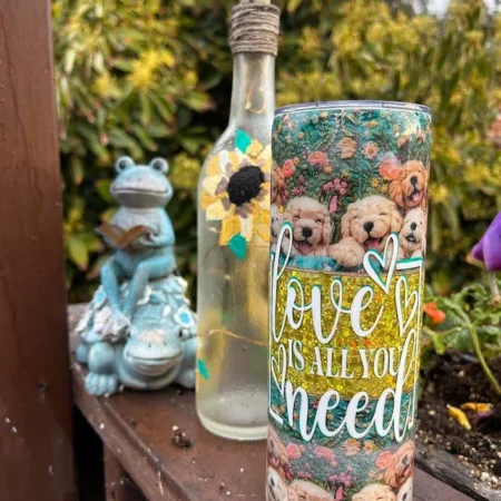 Puppy "Love is All You Need" 20oz Skinny Tumbler